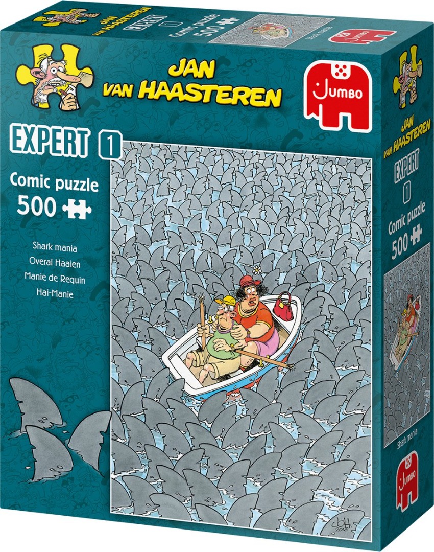 Jumbo Jan van Haasteren - Legpuzzel - Expert 1 - Overal Haaien - 500 stukjes - Legpuzzels - Puzzelwereld.eu