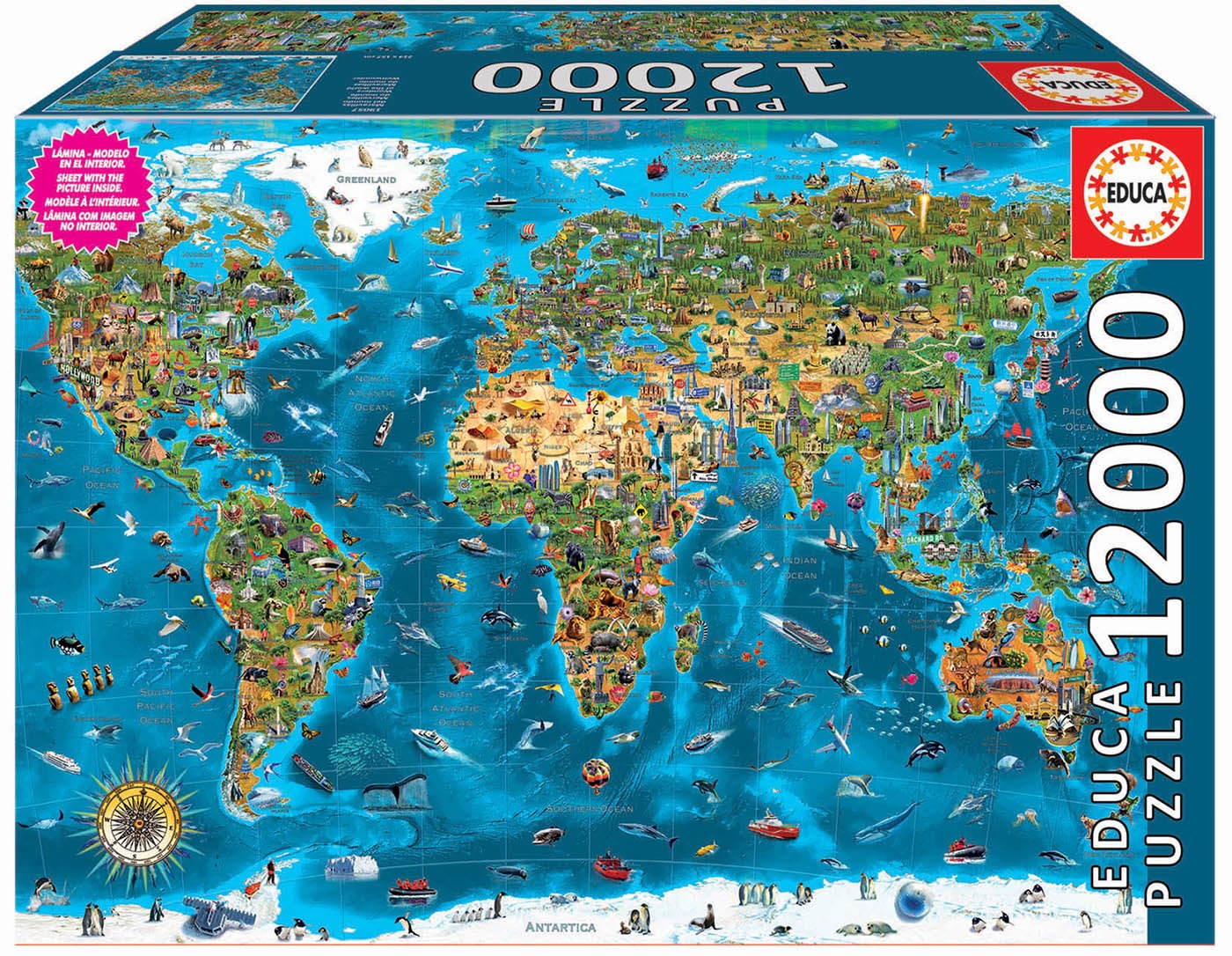 Educa - Legpuzzel - Wereld Wonderen - 12000 stukjes - Legpuzzels stukjes - Puzzelwereld.eu